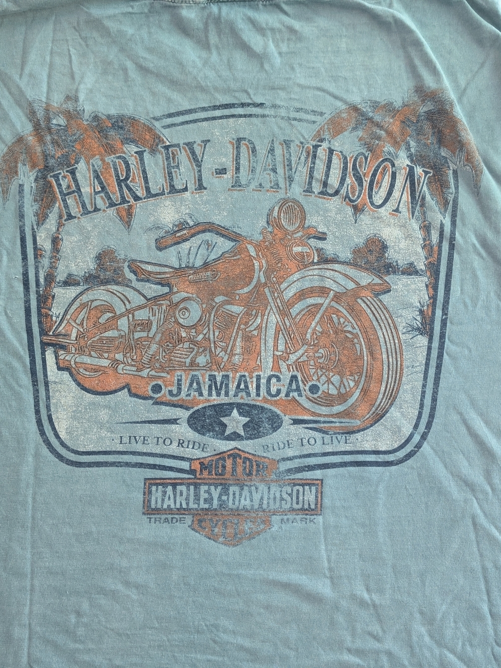 Harley-Davidson Light Blue Jamaica Motorcycle Graphic Tee